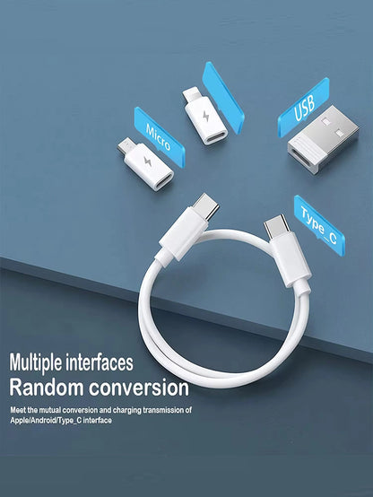 6-i-1 Multifunksjon Ladekabel USB-C - 60W Hurtiglading