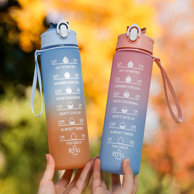 Motiverende drikkeflaske 800 ml - med tidsmarkeringer